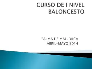 curso de i nivel baloncesto