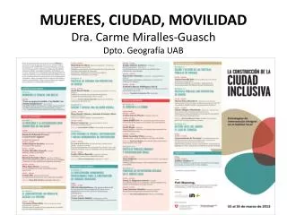 mujeres ciudad movilidad dra carme miralles guasch dpto geograf a uab