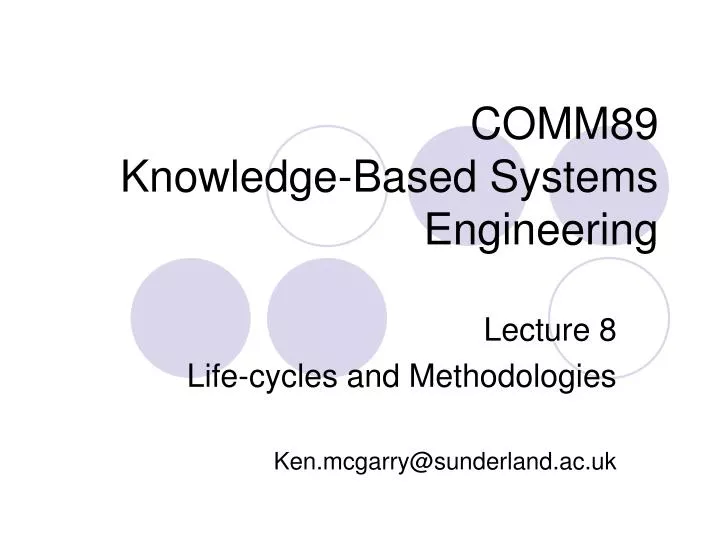 comm89 knowledge based systems engineering