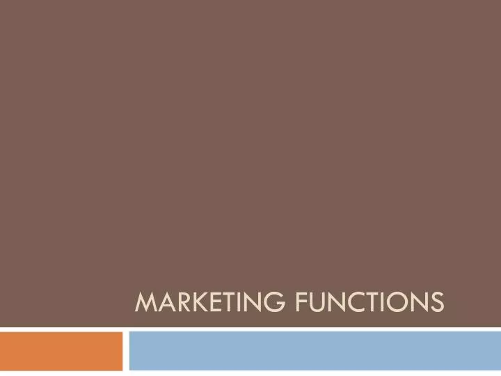 marketing functions