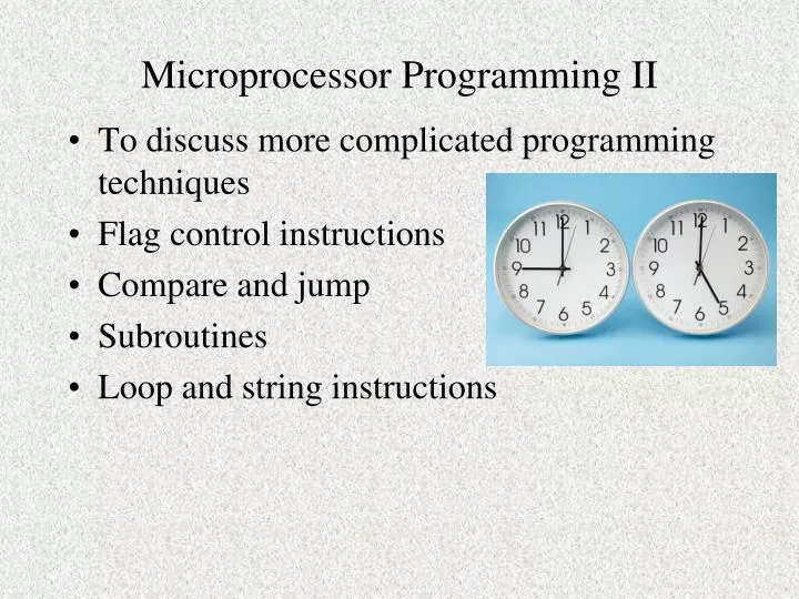 microprocessor programming ii