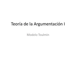 teor a de la argumentaci n i