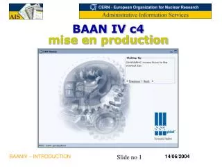 baan iv c4 mise en production