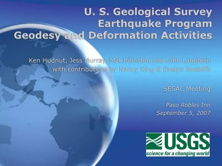 u s geological survey earthquake program geodesy and deformation activities