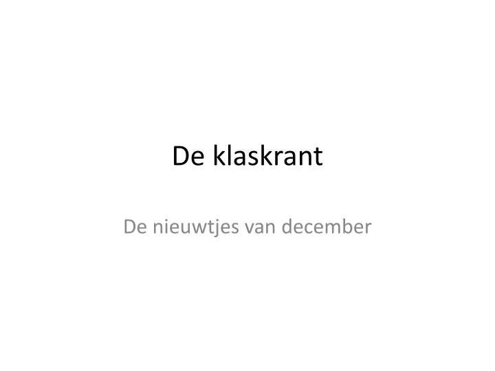 de klaskrant