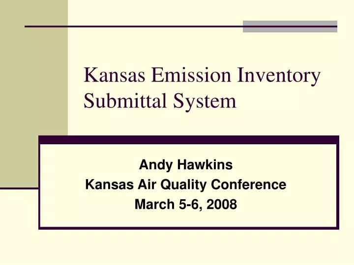 kansas emission inventory submittal system