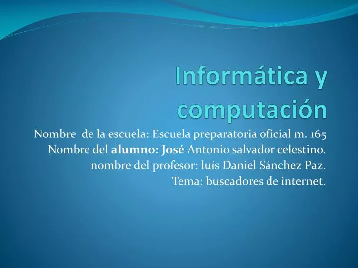 PPT - Informática Y Computación PowerPoint Presentation, Free Download ...