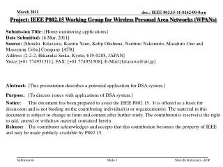 Project: IEEE P802.15 Working Group for Wireless Personal Area Networks (WPANs)