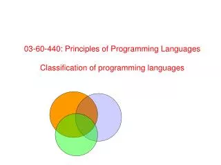 03 60 440 principles of programming languages classification of programming languages