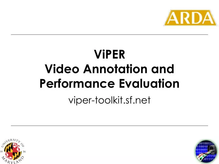 viper video annotation and performance evaluation