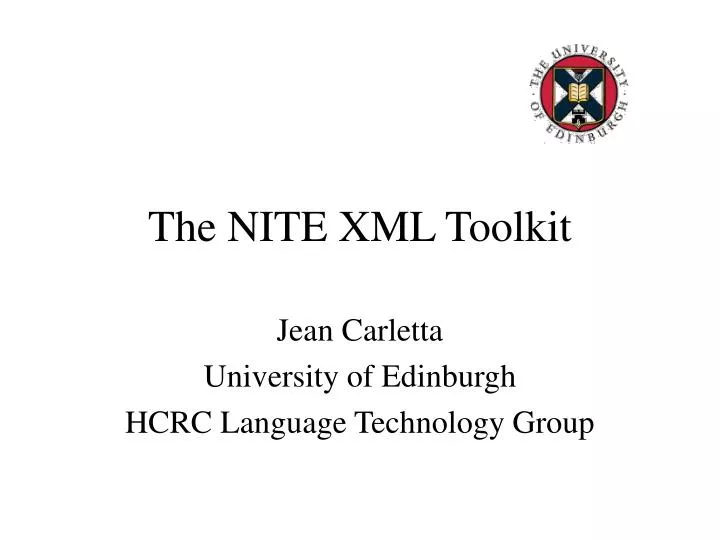 the nite xml toolkit