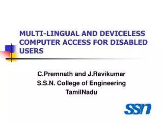 MULTI-LINGUAL AND DEVICELESS COMPUTER ACCESS FOR DISABLED USERS