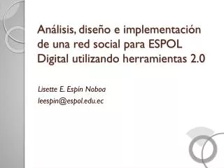 an lisis dise o e implementaci n de una red social para espol digital utilizando herramientas 2 0
