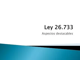 ley 26 733