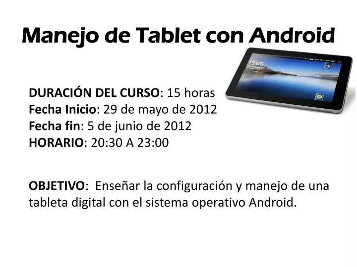 manejo de tablet con android