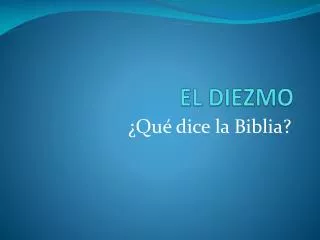 el diezmo