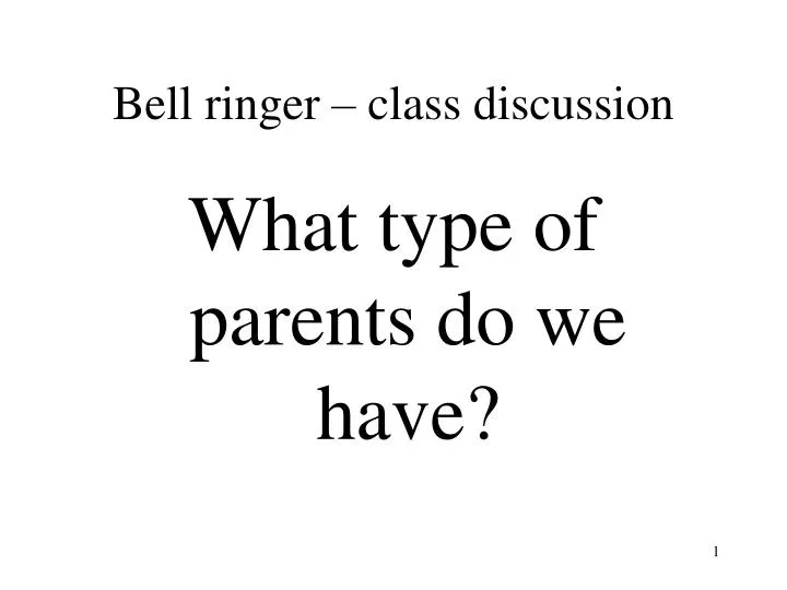 bell ringer class discussion