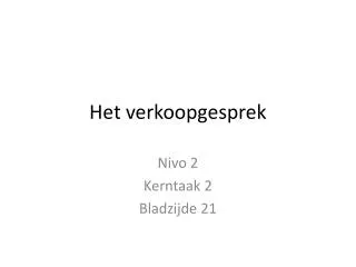 het verkoopgesprek