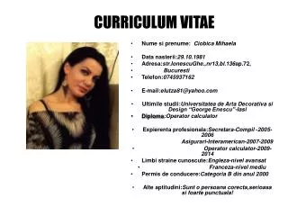 curriculum vitae