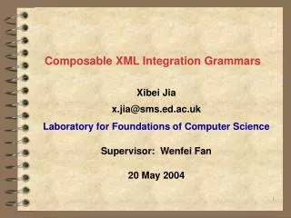 Composable XML Integration Grammars