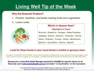 Living Well Tip of the Week