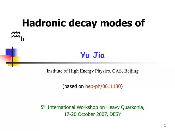 hadronic decay modes of b