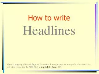 How to write Headlines