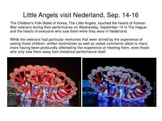 Little Angels visit Nederland, Sep. 14-16