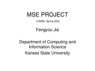 MSE PROJECT