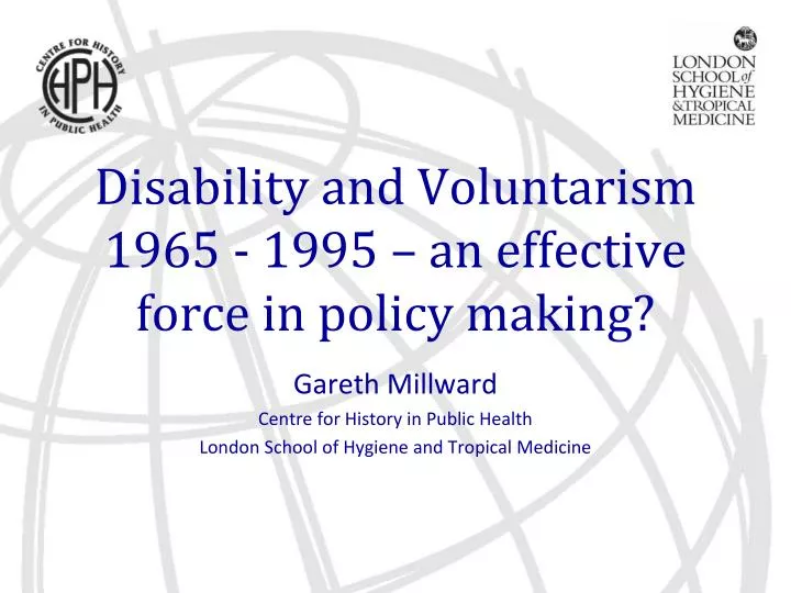 disability and voluntarism 1965 1995 an effective force in policy making