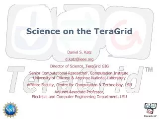 Science on the TeraGrid