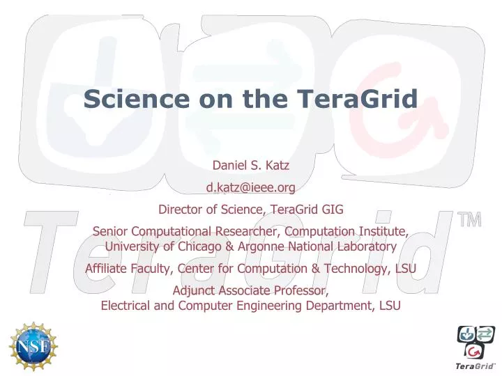 science on the teragrid
