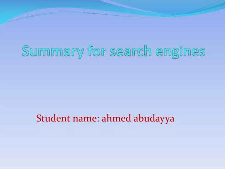 summary for search engines
