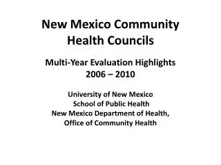 New Mexico Community Health Councils