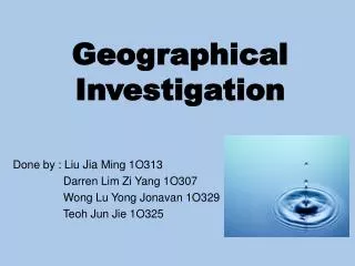 Geographical Investigation
