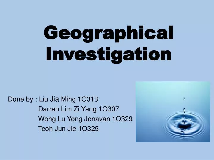 geographical investigation