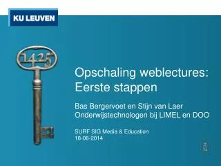 opschaling weblectures eerste stappen