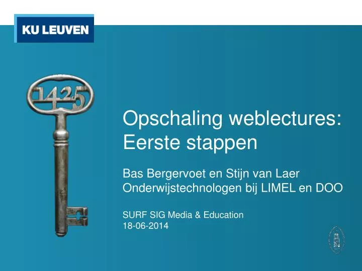 opschaling weblectures eerste stappen