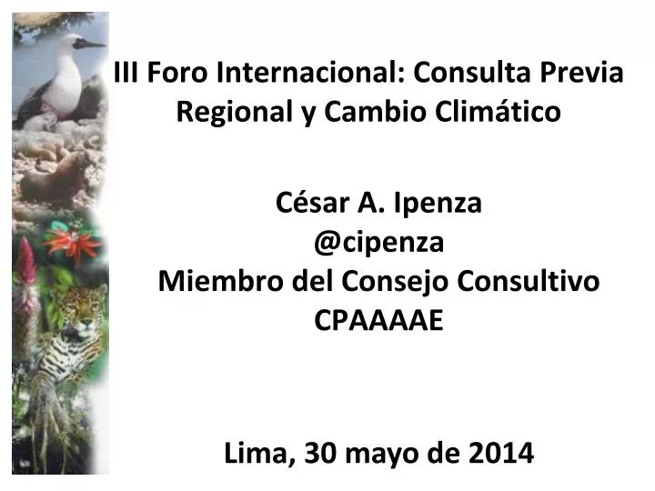 iii foro internacional consulta previa regional y cambio clim tico