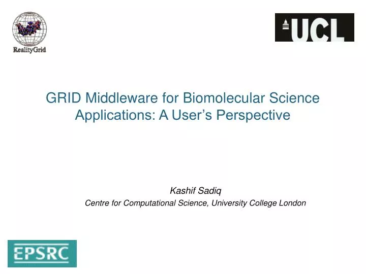 grid middleware for biomolecular science applications a user s perspective