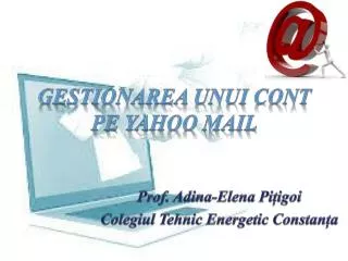 gestionarea unui cont pe yahoo mail