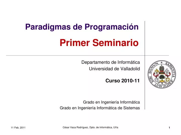 paradigmas de programaci n primer seminario