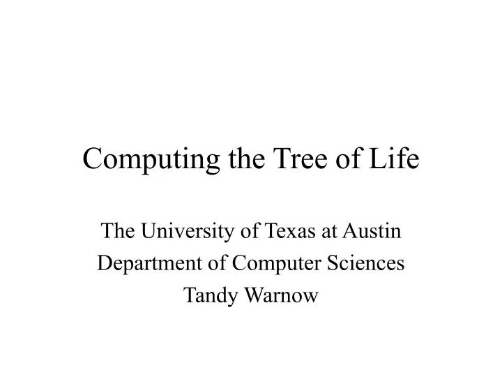 computing the tree of life