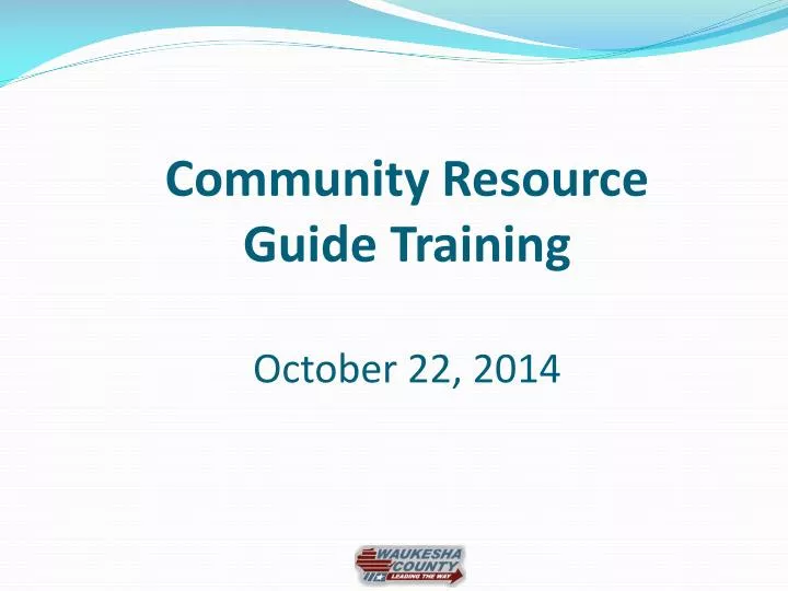 community resource guide training october 22 2014