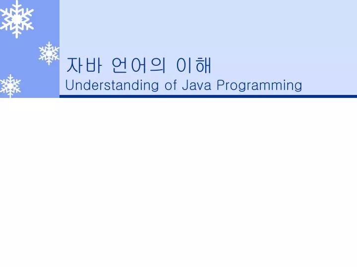 understanding of java programming