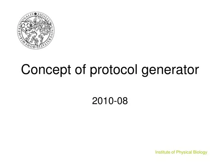 concept of protocol generator