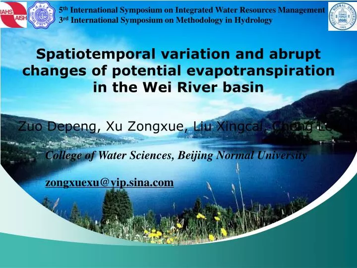 spatiotemporal variation and abrupt changes of potential evapotranspiration in the wei river basin