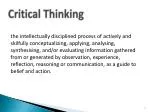 Critical Thinking - slide 1
