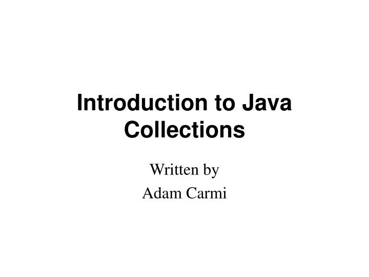 introduction to java collections