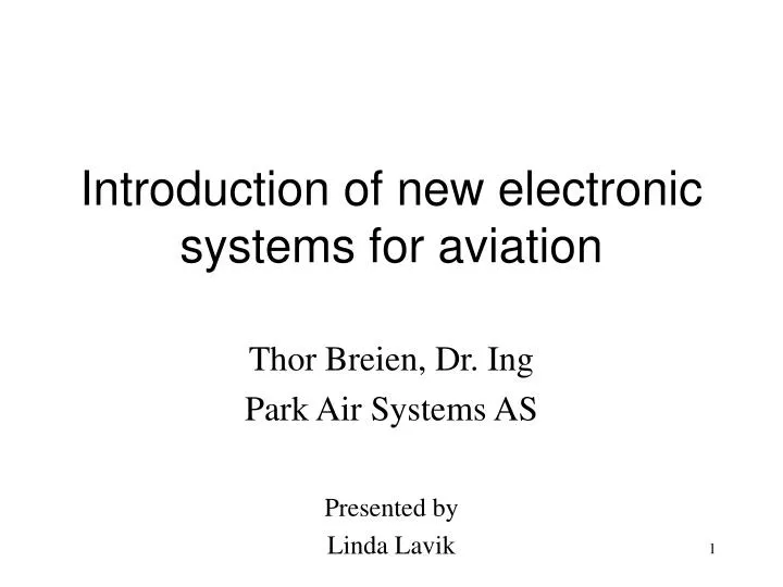 introduction of new electronic systems for aviation